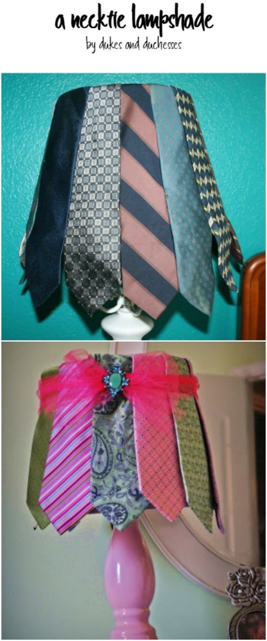 Great Repurposed Necktie Lampshade