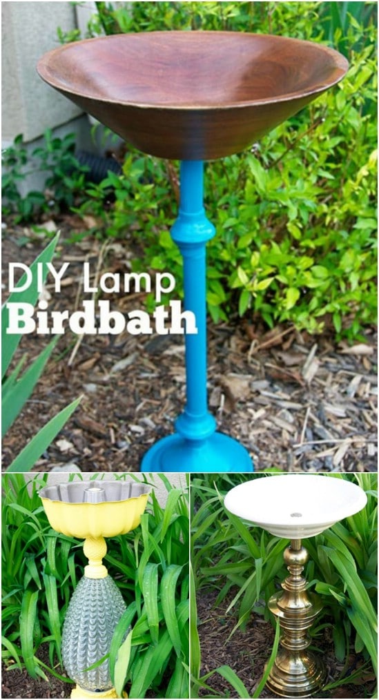 DIY Lamp Birdbath
