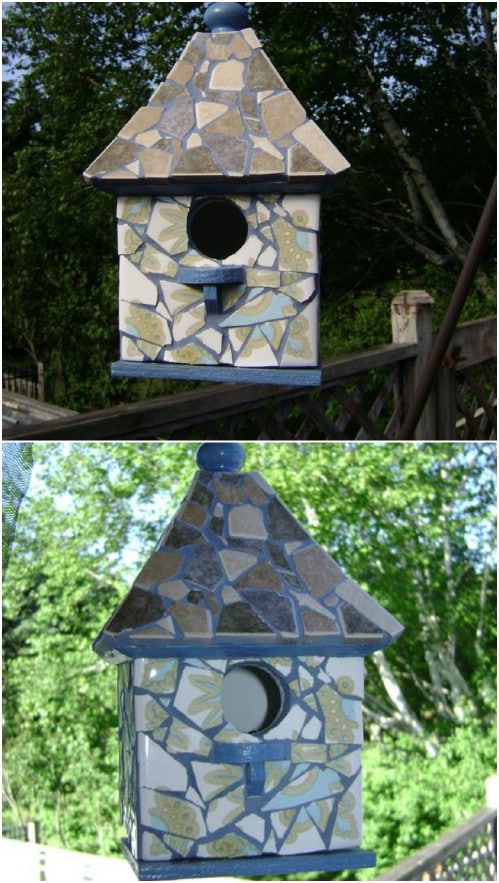 Easy DIY Mosaic Birdhouse
