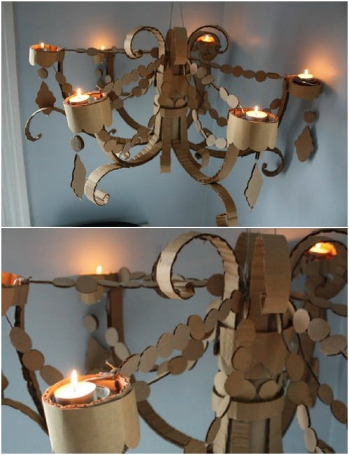 Cute DIY Cardboard Chandelier