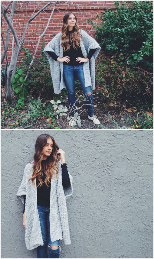 Easy Knit Poncho Sweater