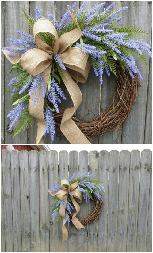 Lavender And Burlap Wreath