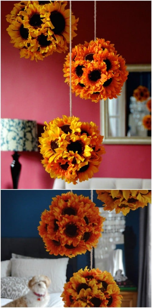 Hanging Sunflower Pendants