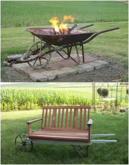 DIY Repurposed Wheelbarrow Fire Pit