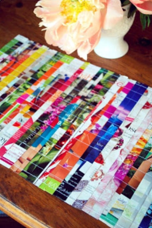 Repurposed Magazine Page Placemats
