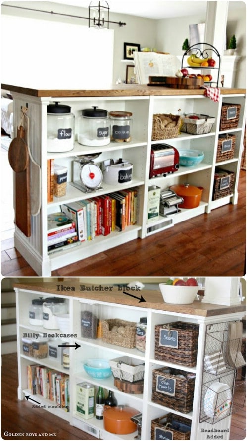 Bookcase Kitchen Island – IKEA Hack