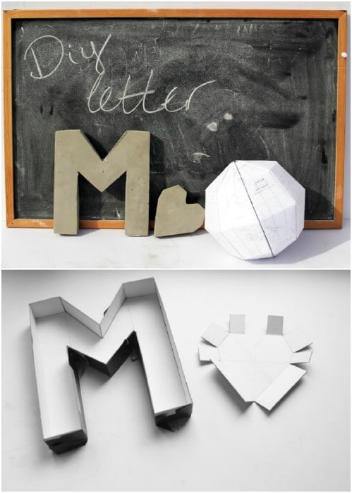 DIY Cement Monogram Letters
