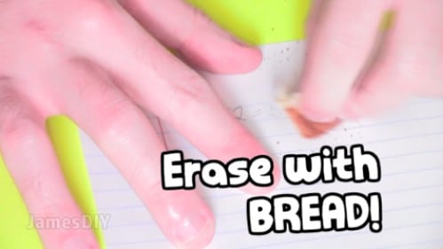 Erase pencil marks using your lunch.