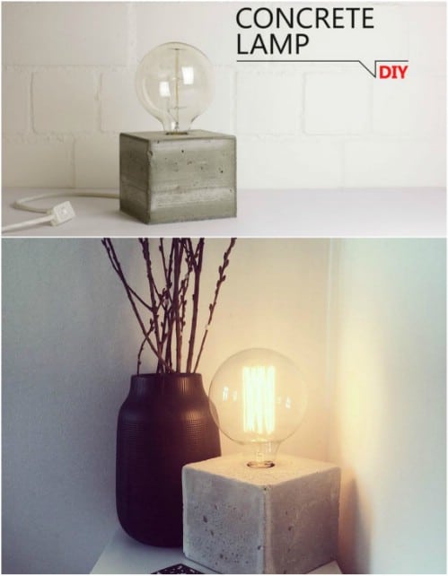 DIY Concrete Bedside Lamp