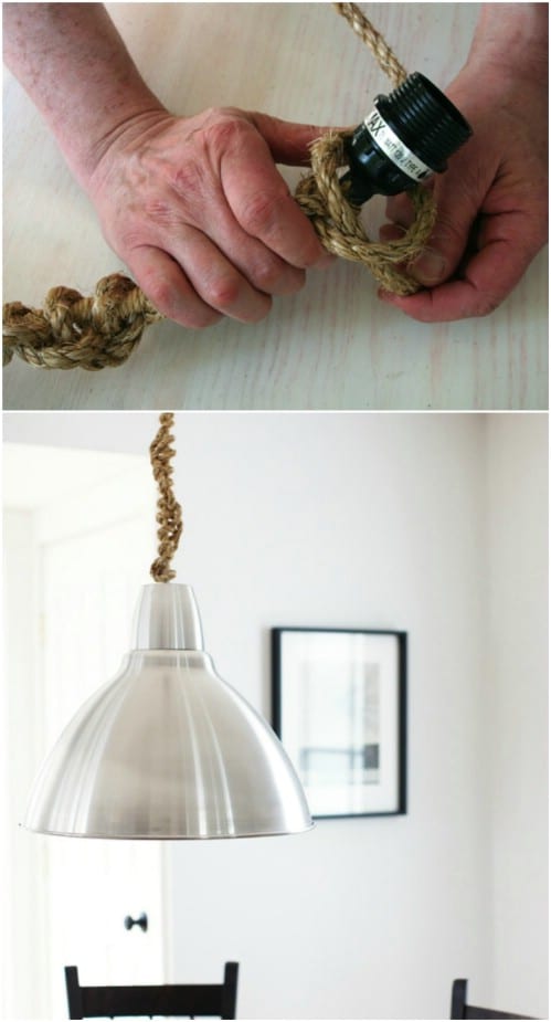 DIY Knotted Twine Lamp Cord