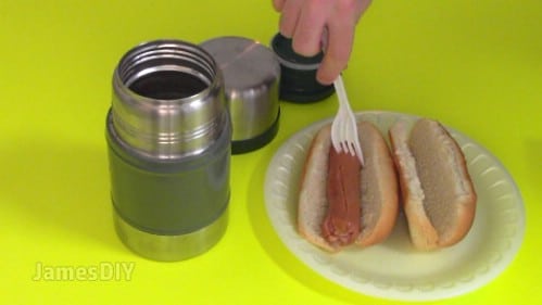 Bring a hot dog to school in your thermos.