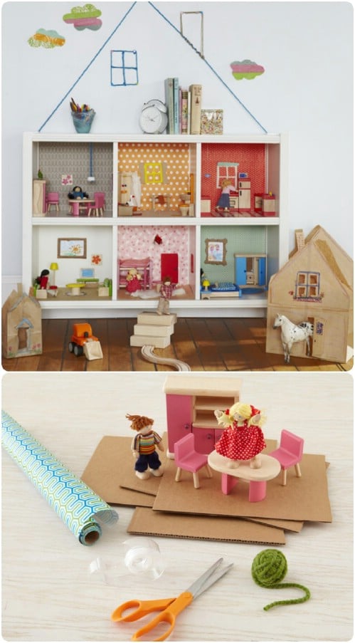 Adorable Recycled Bookcase Dollhouse