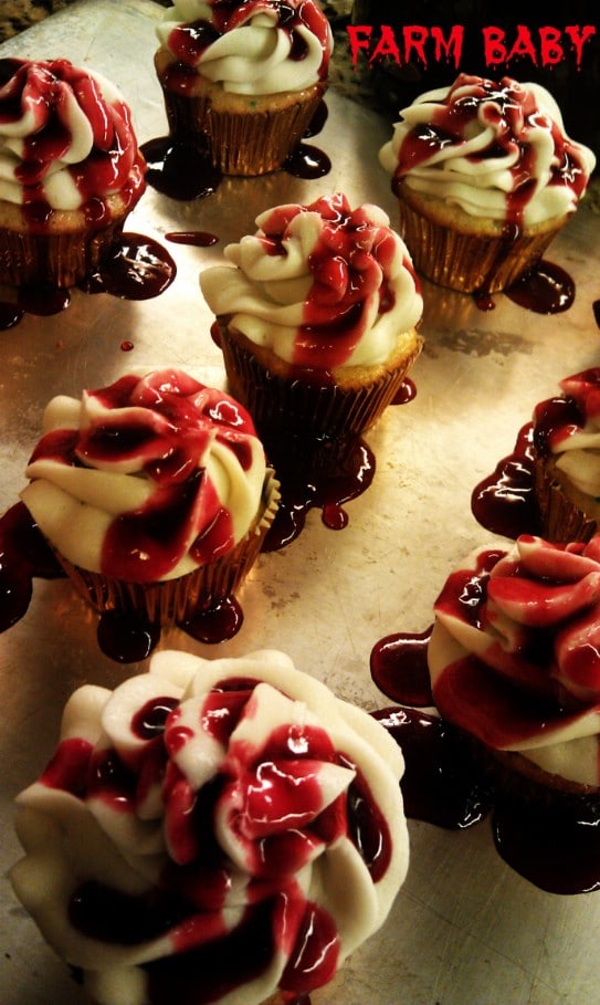 Gory Bloody Halloween Cupcakes