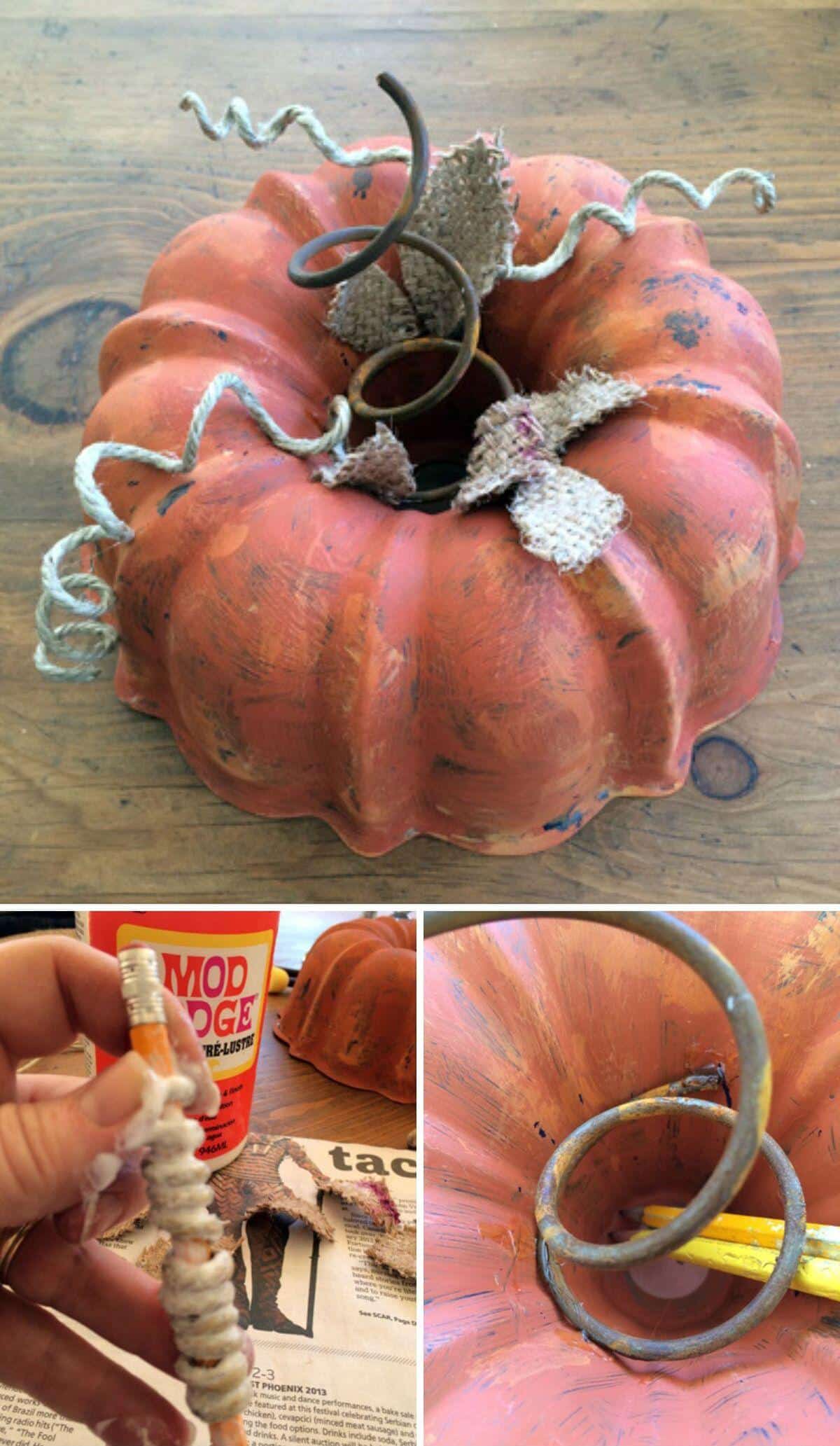 Upcycled Bundt Pan Pumpkins
