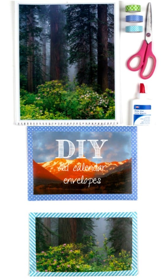DIY Upcycled Calendar Page Envelopes