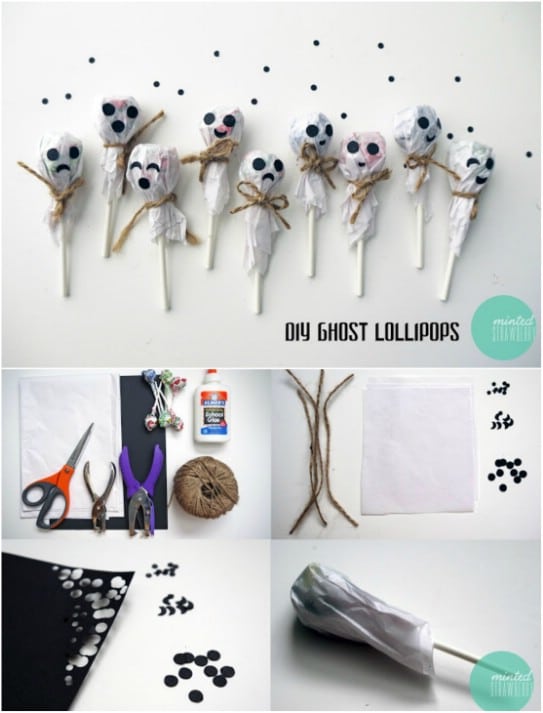 Quick And Easy DIY Ghost Lollipops