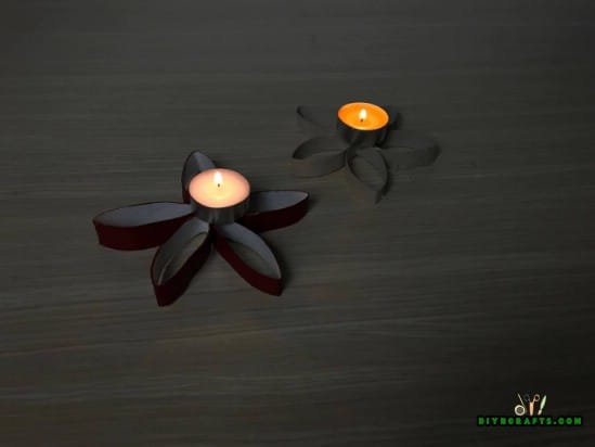 Candle Holder - 4 Fun and Decorative Paper Roll Crafts You Can Make in 3 Minutes