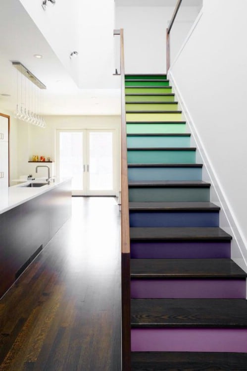 Turn your staircase into a rainbow.