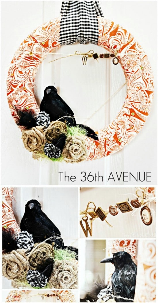 Fabric Wrapped Welcome Wreath