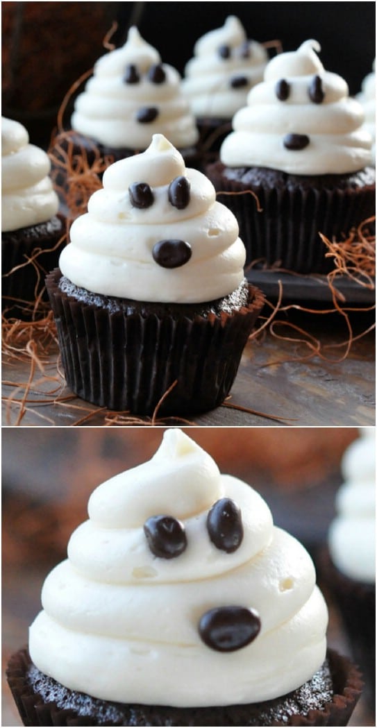 Carrot Cake Cupcakes With Halloween Ghosts