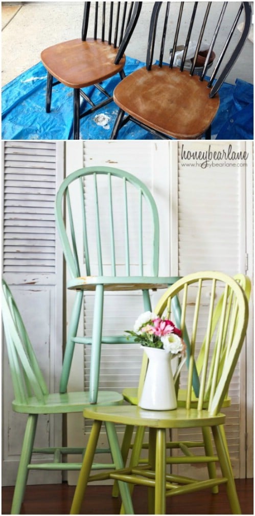 Just paint each of your chairs a slightly different color.