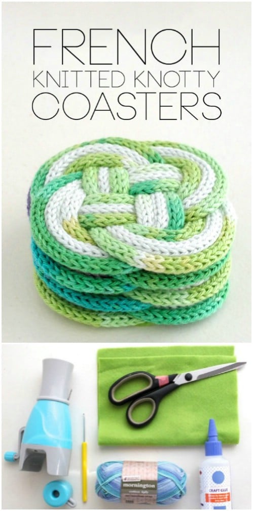 French Knit Knotted Coasters