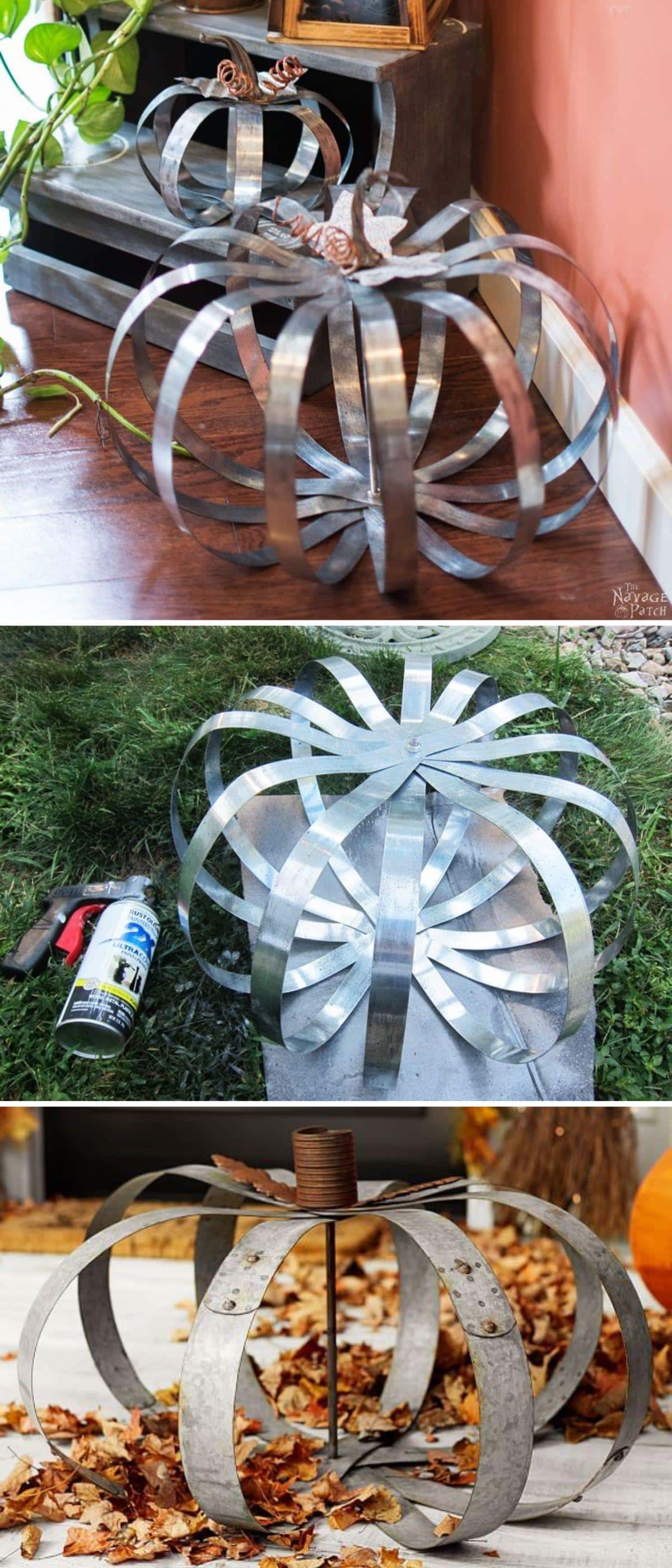 DIY Pottery Barn-Inspired Metal Pumpkins