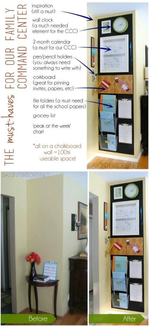50 Genius Command Center Ideas To Get Your Household Organized