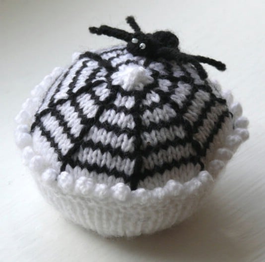 Cute Knit Spider Cupcake