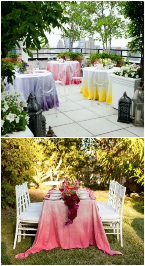 Dip-dying looks great on tablecloths too.