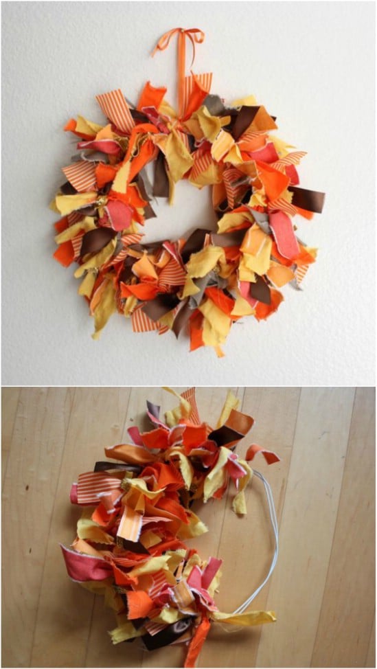 DIY Autumn Fabric Wreath