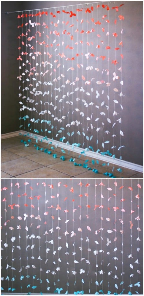 Make a flower garland in ombre. 