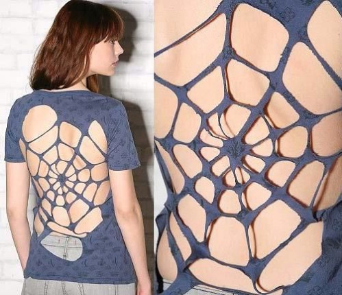 Cut a spiderweb shape.