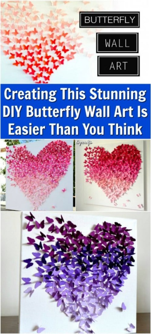 Make lifelike ombre butterfly wall art.