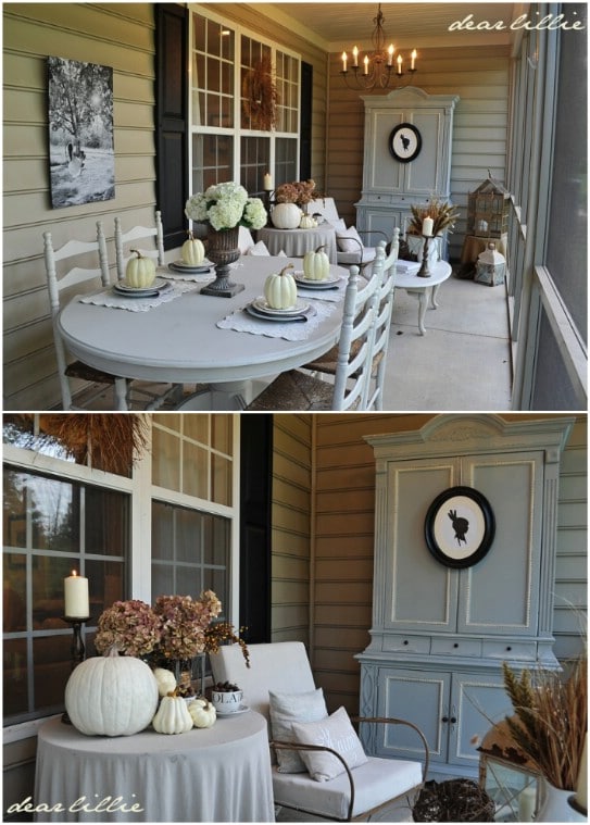 Fall Dining Porch Display