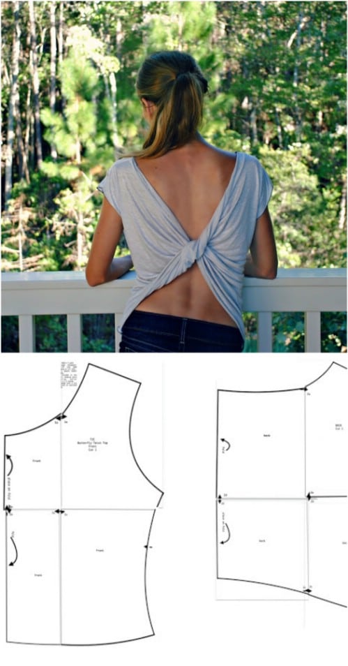 Turn your plain T-shirt into a stylish backless top. How to cut T