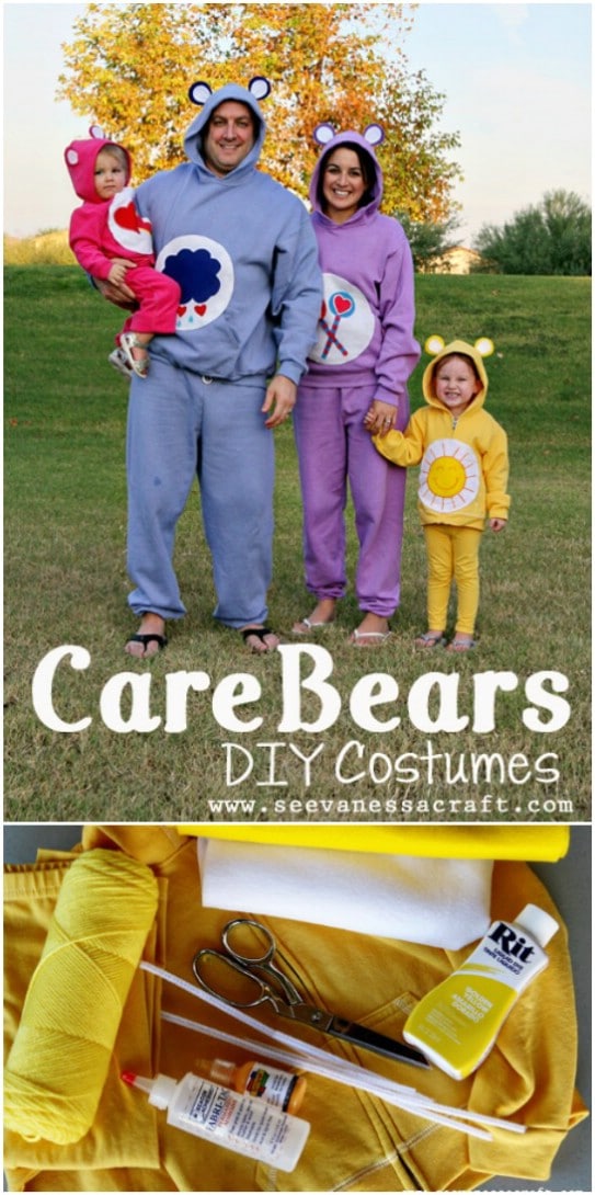 No Sew Care Bears Family Costumes