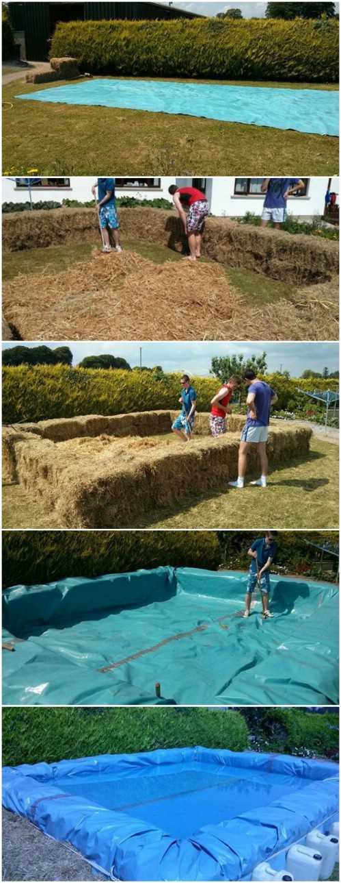 Build the Pool Out of Hay Bales