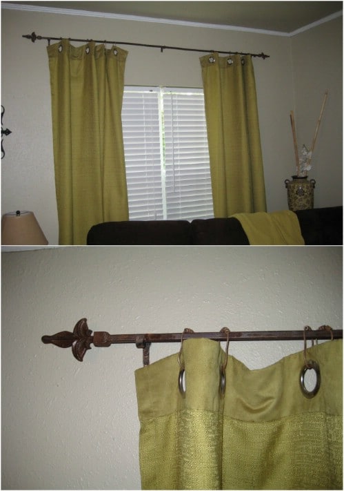 DIY Welded Fence Rail Curtain Rod