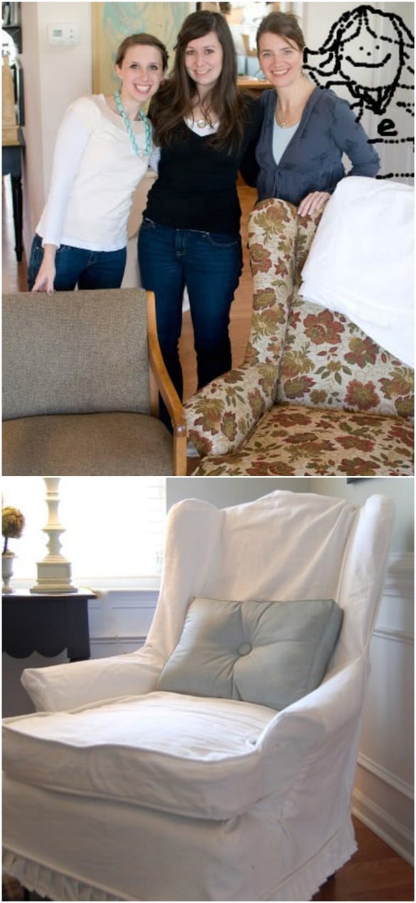Easy DIY Armchair Slipcovers