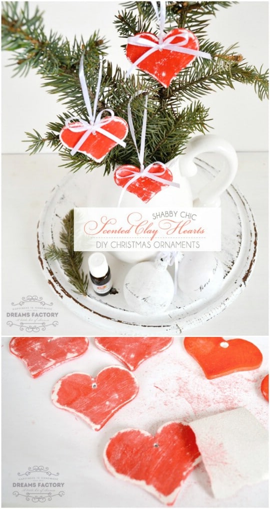 Scented Clay Heart Christmas Ornaments