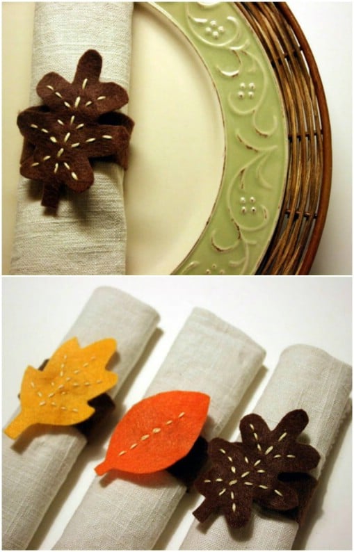 Easy DIY Felt Leaf Napkin Rings