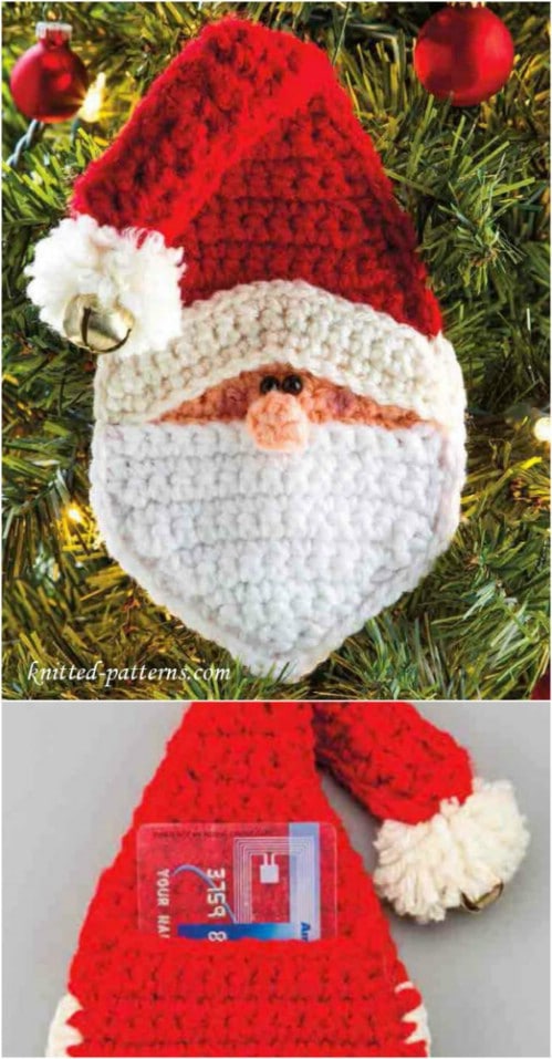 Easy Crochet Santa Ornaments