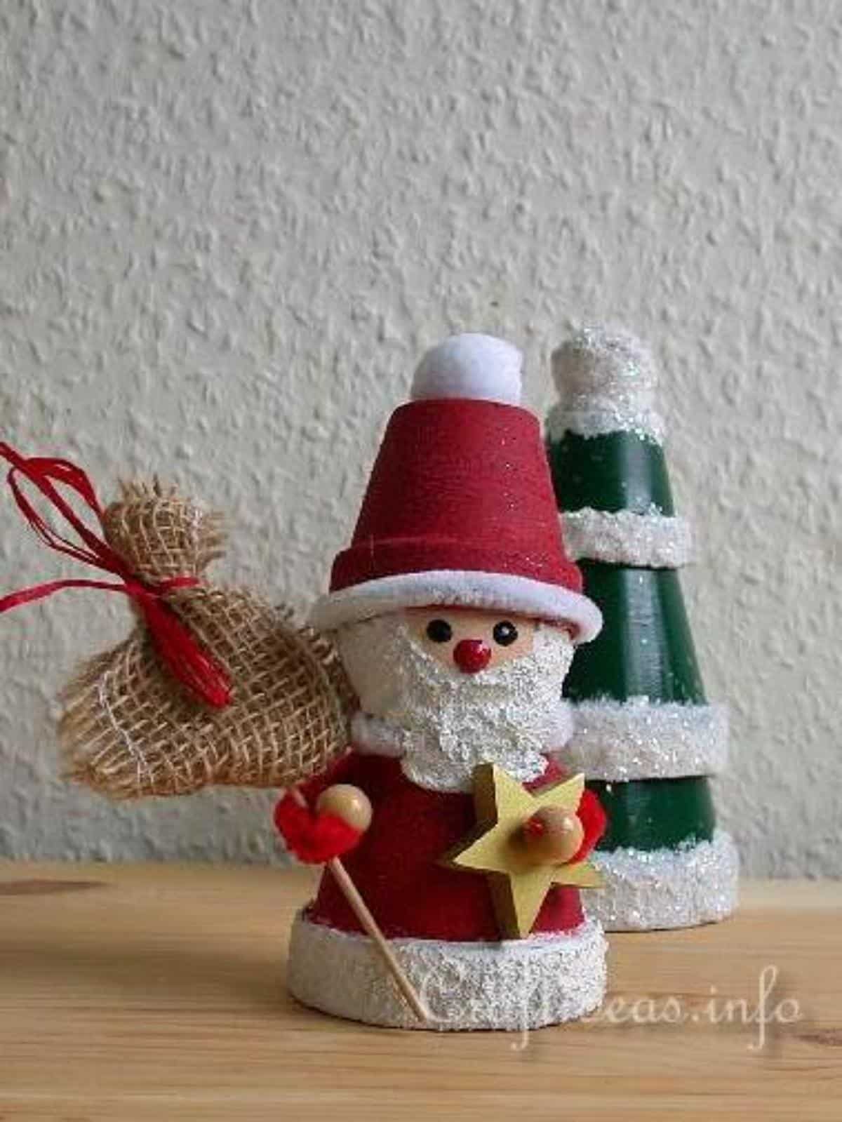 Whimsical DIY Clay Pot Santa Claus
