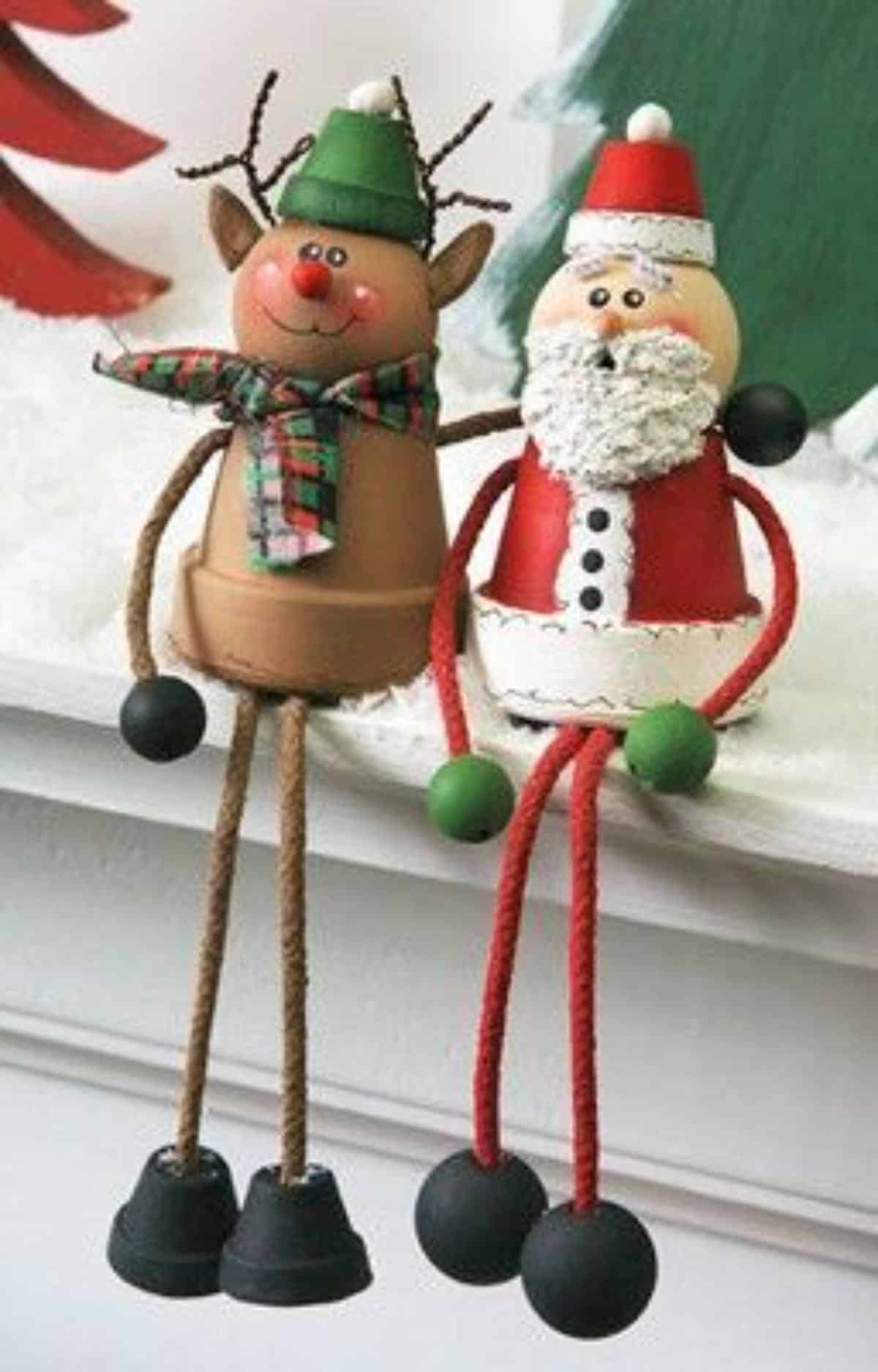 Santa And Rudolph Shelf Sitters