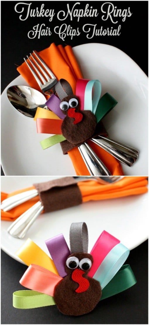 Ribbon Turkey DIY Napkin Rings