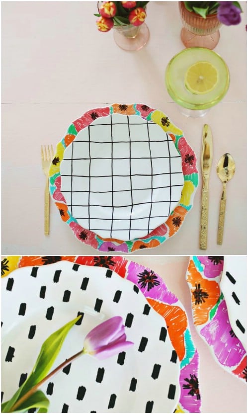 Anthropologie Inspired Hand Painted Plate Set