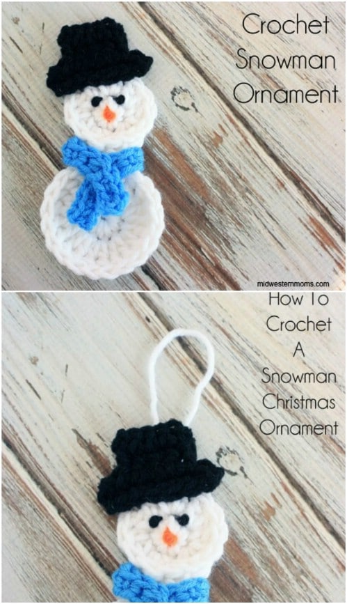 DIY Crochet Snowman Ornament