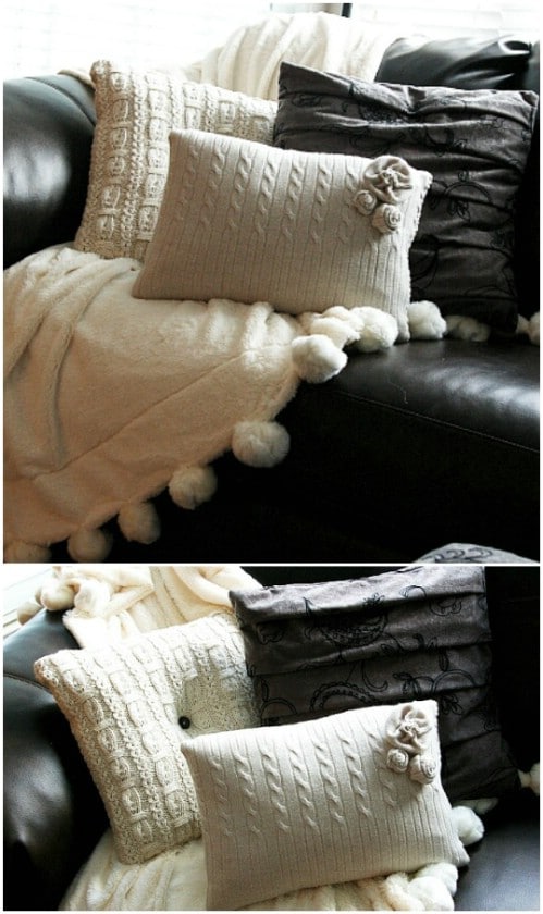 Upcycled Sweater Pillow
