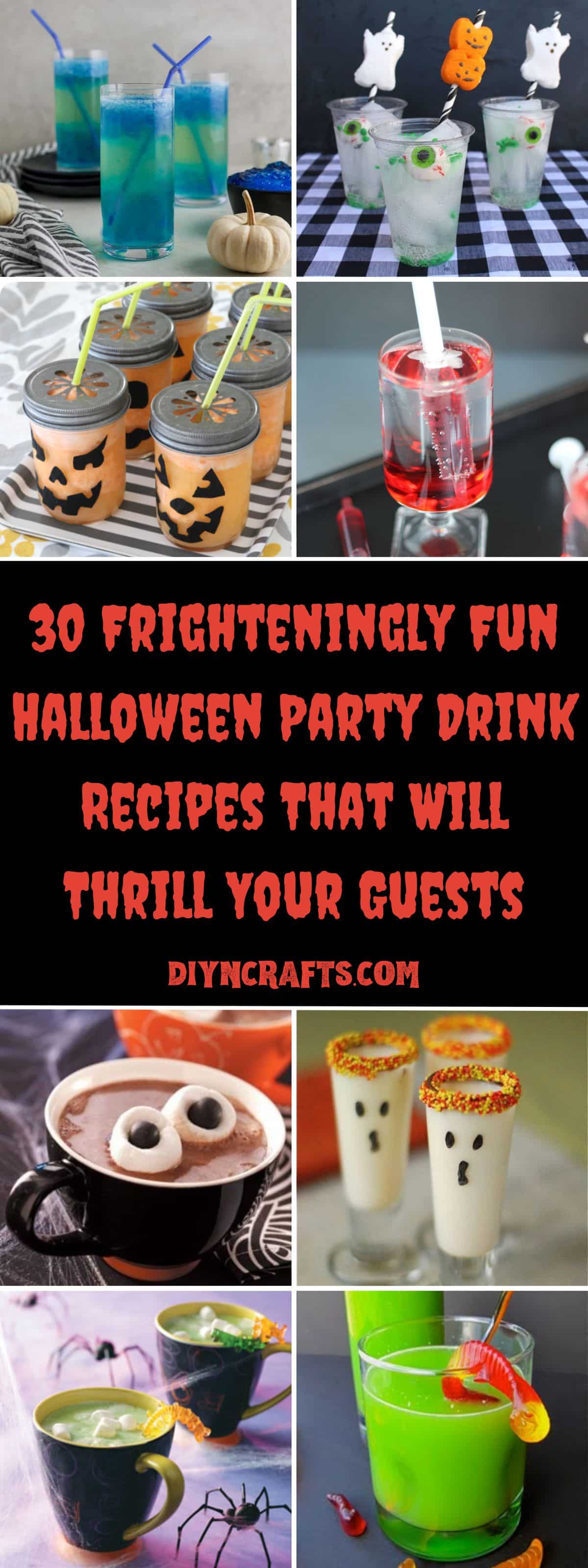 30 Frighteningly Fun Halloween Party Drink Recipes That Will Thrill Your Guests collage.